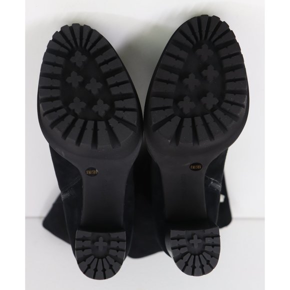 NWT Vince Camuto Eshitana Platform Boot Suede Mid Calf Lugged Sole Heels Black 8 - Picture 9 of 9